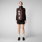 Unisex Ailantus Puffer Vest in Brown Black - Girls' Collection | Save The Duck