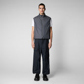Men's Ellis Vest in Storm Grey - All Save The Duck Products | Save The Duck