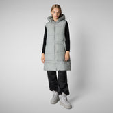 Women's hooded vest Judee in wolf grey | Save The Duck