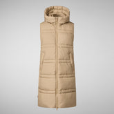 Women's hooded vest Judee in stardust beige | Save The Duck