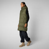 Women's hooded vest Judee in sherwood green | Save The Duck