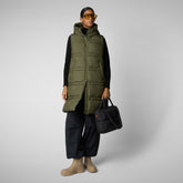 Women's hooded vest Judee in sherwood green | Save The Duck