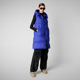 Women's hooded vest Judee in gentian blue | Save The Duck