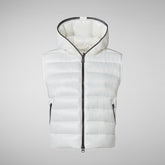 Woman's hooded vest Romina in off white | Save The Duck