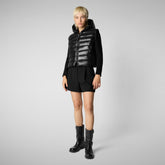 Women's hooded vest Romina in black | Save The Duck