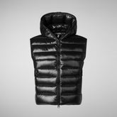 Woman's hooded vest Romina in black | Save The Duck