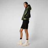 Women's hooded vest Romina in pine green | Save The Duck