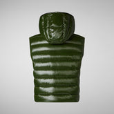 Women's hooded vest Romina in pine green | Save The Duck