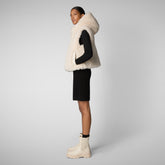 Women's hooded vest Klara in shore beige - Woman Faux Fur | Save The Duck