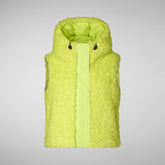 Woman's hooded vest Klara in lichen green | Save The Duck