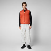 Men's Adam Puffer Vest in Ginger Orange - Halloween Collection | Save The Duck