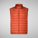 Men's Adam Puffer Vest in Ginger Orange | Save The Duck