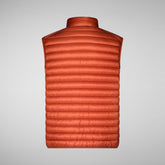 Men's Adam Puffer Vest in Ginger Orange | Save The Duck