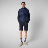 Men's Adam Puffer Vest in Navy Blue | Save The Duck