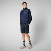 Men's Adam Puffer Vest in Navy Blue | Save The Duck