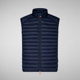 Men's Adam Puffer Vest in Navy Blue | Save The Duck