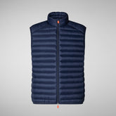 Men's Adam Puffer Vest in Navy Blue | Save The Duck