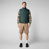 Men's Adam Puffer Vest in Green Black - Mini Me Collection | Save The Duck