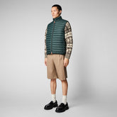 Men's Adam Puffer Vest in Green Black - Mini Me Collection | Save The Duck