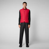 Men's Adam Puffer Vest in Tango Red - SaveTheDuck Sale | Save The Duck