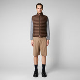 Men's Adam Puffer Vest in Soil Brown - Men's Icons | Save The Duck