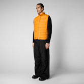 Men's Adam Puffer Vest in Sunshine Orange | Save The Duck