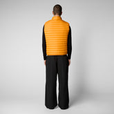 Men's Adam Puffer Vest in Sunshine Orange | Save The Duck