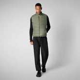 Men's Animal free Puffer Vest Adam in Swamp Green - Men's Icons | Save The Duck