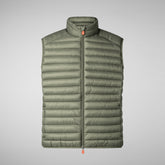 Men's Animal free Puffer Vest Adam in Swamp Green | Save The Duck