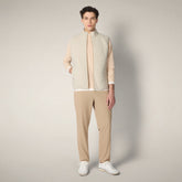 Men's puffer vest with quilted front in Rainy Beige FYI - Vests Collection | Save The Duck