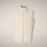 Men's puffer vest with quilted front in Rainy Beige FYI - Vests Collection | Save The Duck