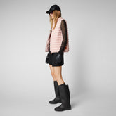 Women's Charlotte Puffer Vest in Blush Pink - Women's Vests | Save The Duck