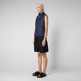 Women's Charlotte Puffer Vest in Navy Blue - GIGA Collection | Save The Duck