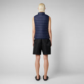 Women's Charlotte Puffer Vest in Navy Blue - All Save The Duck Products | Save The Duck