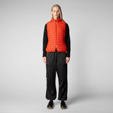 Women's Charlotte Puffer Vest in Poppy Red - Mini Me Collection | Save The Duck