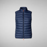 Women's Charlotte Puffer Vest in Navy Blue | Save The Duck