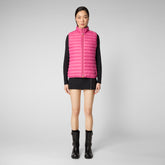 Women's Charlotte Puffer Vest in Gem Pink - All Save The Duck Products | Save The Duck