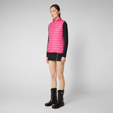 Women's Charlotte Puffer Vest in Gem Pink - Vests Collection | Save The Duck