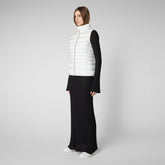 Women's Lynn Puffer Vest in Off White | Save The Duck