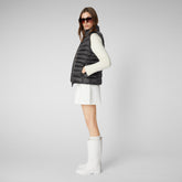 Women's Lynn Puffer Vest in Ebony Grey - Fall Winter 2023 Collection | Save The Duck