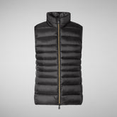 Women's Lynn Puffer Vest in Ebony Grey | Save The Duck