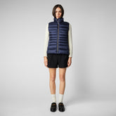 Women's Lynn Puffer Vest in Blue Black - Blue Collection | Save The Duck