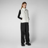 Women's Lynn Puffer Vest in Off White - Valentine's Day Collection | Save The Duck