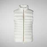 Women's Lynn Puffer Vest in Off White | Save The Duck