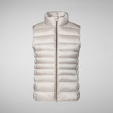 Women's Animal free Puffer Vest Lynn Coat in rainy beige | Save The Duck