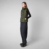 Women's Animal free Puffer Vest Lynn in pine green | Save The Duck