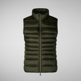 Women's Animal free Puffer Vest Lynn in pine green | Save The Duck