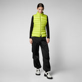 Women's Animal free Puffer Vest Lynn in lichen green | Save The Duck