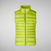 Women's Animal free Puffer Vest Lynn in lichen green | Save The Duck