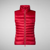 Women's Animal free Puffer Vest Lynn Coat Tango Red | Save The Duck